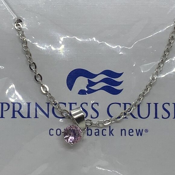 💛 NWT Effy Silver Tone Pink Topaz Necklace - Picture 2 of 3